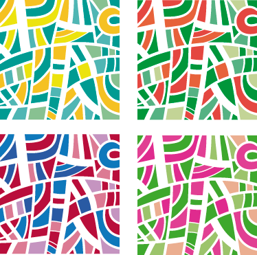 기하학적 효과 비닐 카펫 다채로운 타일 - TenStickers