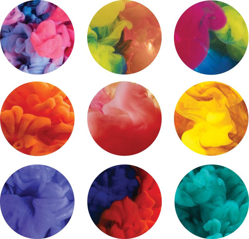 기하학적 효과 비닐 카펫 컬러 연기 스티커 세트 - TenStickers