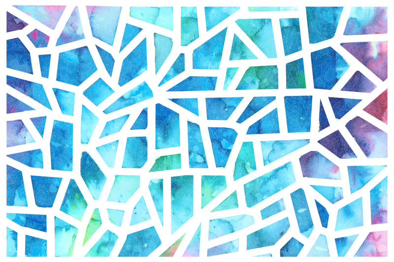 기하학적 효과 비닐 카펫 수채화 삼각형 유리 모자이크 - TenStickers