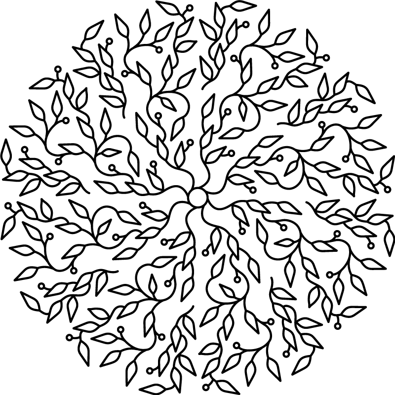 기하학적 효과 비닐 카펫 생명의 나무 추상 - TenStickers