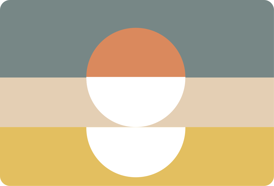 기하학적 효과 비닐 카펫 3줄 원형 깃발 추상 예술 - TenStickers