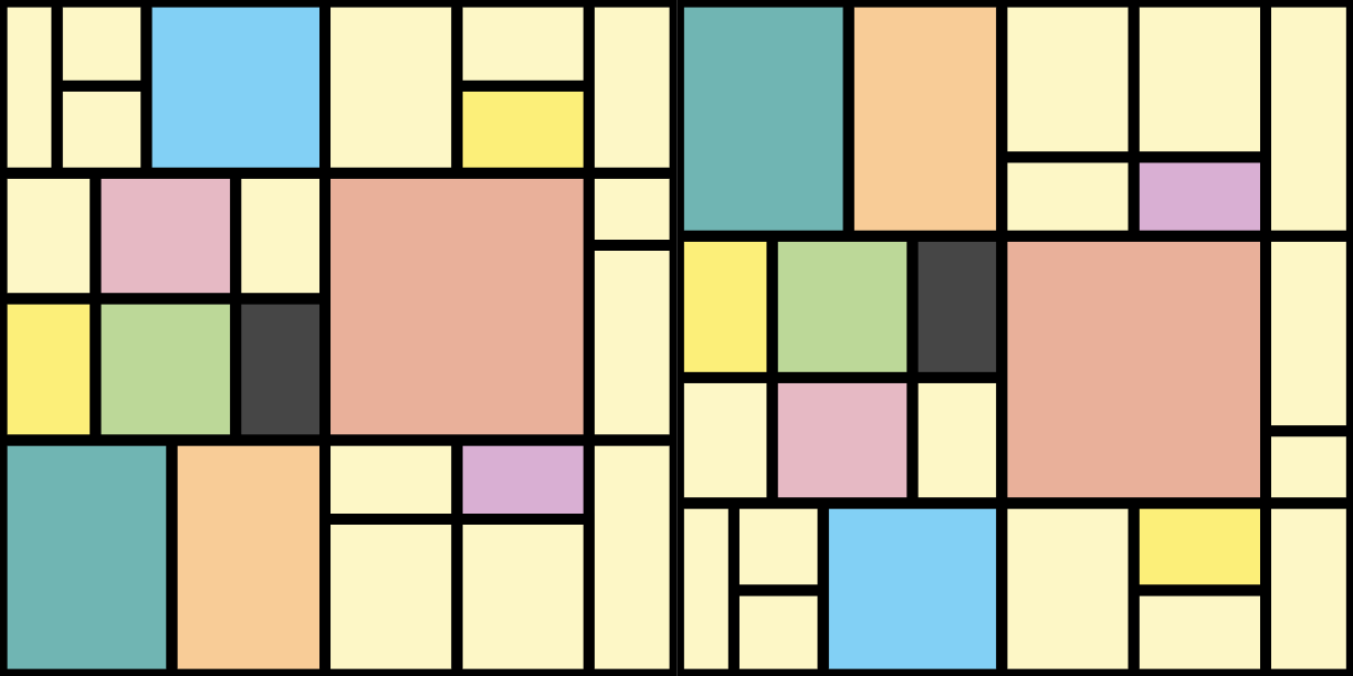 기하학적 효과 비닐 카펫 패치워크 컬러 블록 - TenStickers