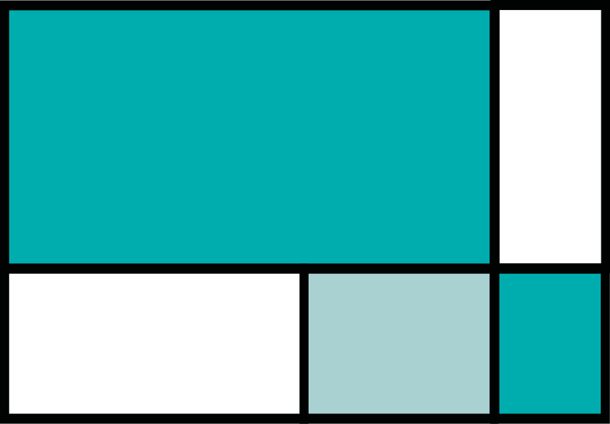 기하학적 효과 비닐 카펫 녹색 사각형 색상 블록 - TenStickers