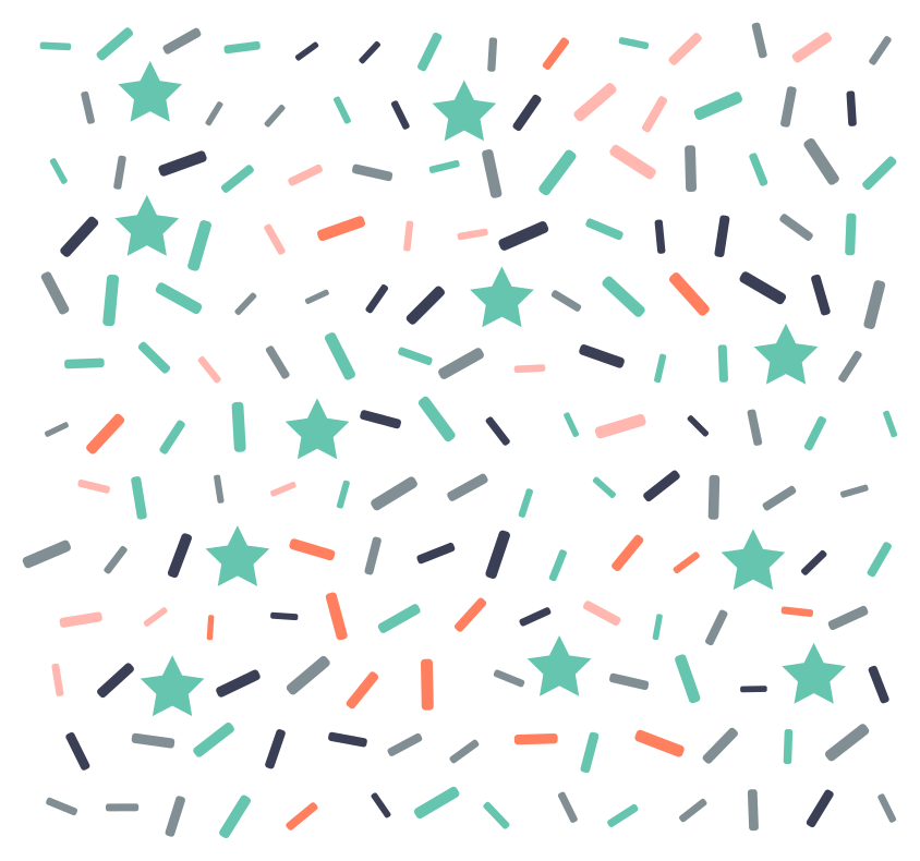 기하학적 효과 비닐 카펫 별과 뿌려진 반짝이 - TenStickers