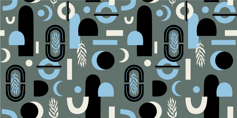 기하학적 효과 비닐 카펫 기하학적 배경과 추상 형태 - TenStickers