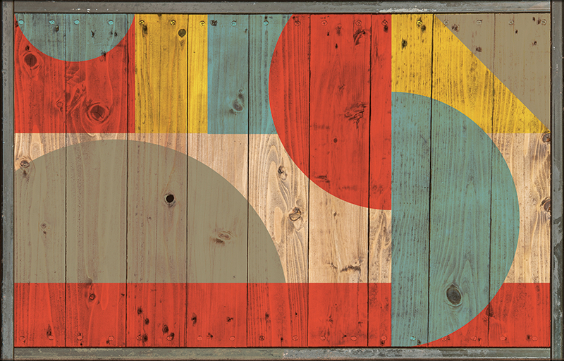 기하학적 효과 비닐 카펫 나무와의 조화 - TenStickers