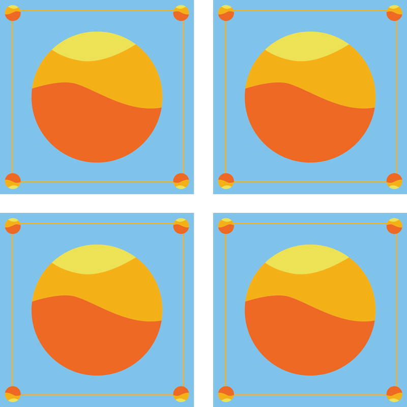 기하학적 효과 비닐 카펫 다채로운 기하학적 원 - TenStickers