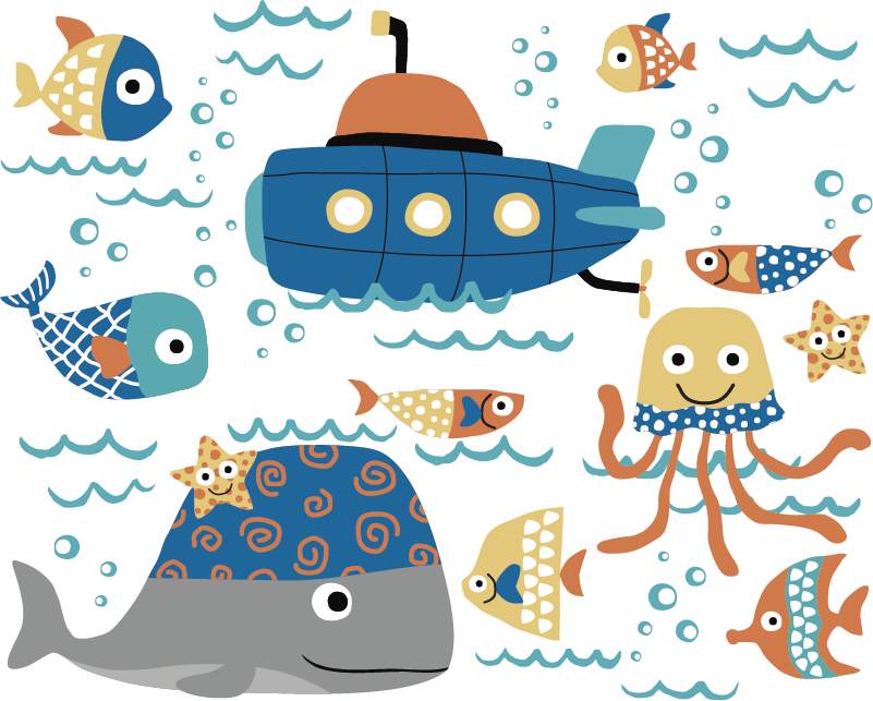 어린 이용 비닐 카펫 해양 테마 디자인 - TenStickers