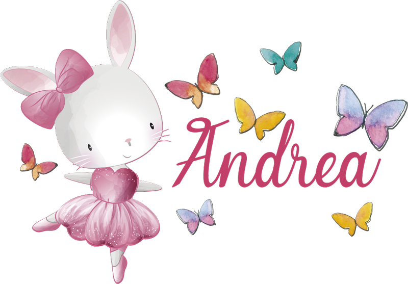 어린 이용 비닐 카펫 발레를 추는 소녀와 나비들 - TenStickers