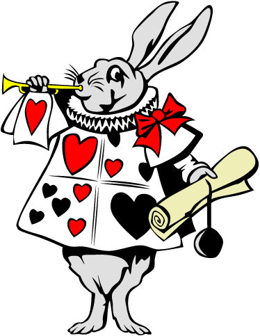 어린 이용 비닐 카펫 토끼와 나팔 앨리스 - TenStickers