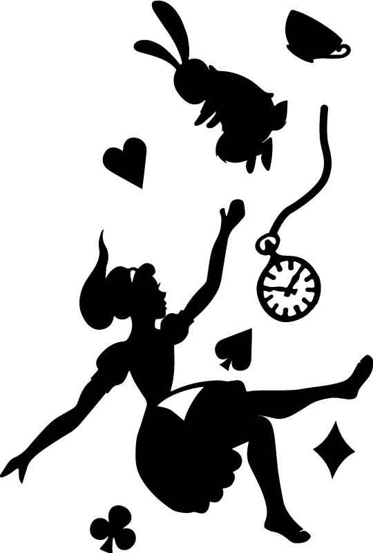 어린 이용 비닐 카펫 앨리스와 흰 토끼 - TenStickers