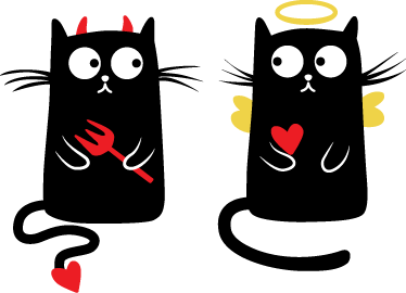 어린 이용 비닐 카펫 좋은 고양이와 나쁜 고양이 디자인 - TenStickers