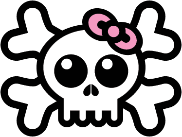 어린 이용 비닐 카펫 리본이 달린 해골 디자인 - TenStickers