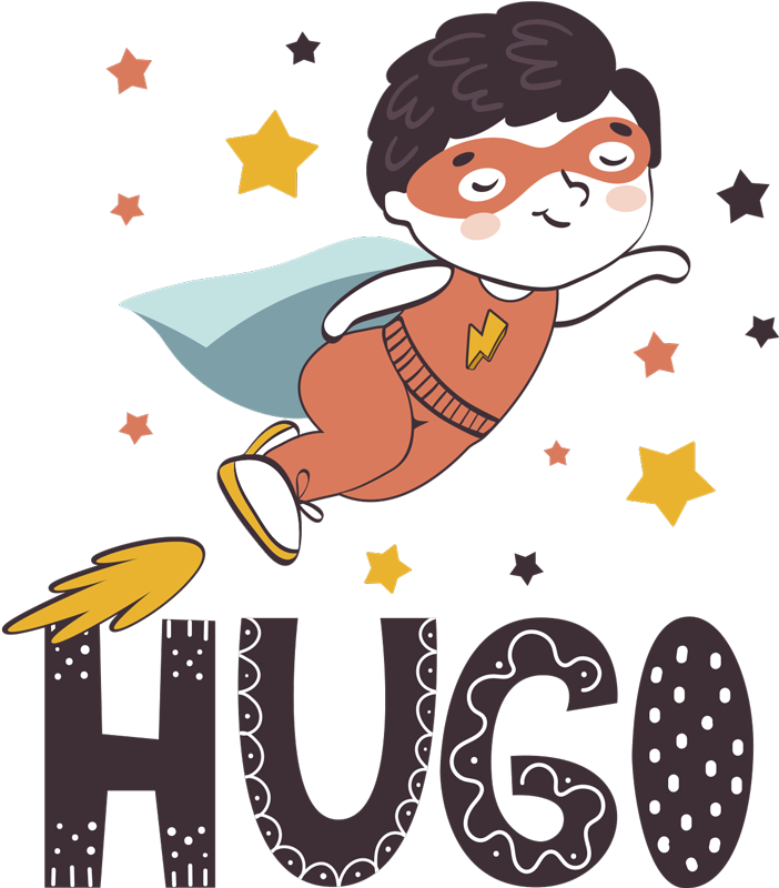 어린 이용 비닐 카펫 개인화 가능한 슈퍼히어로 이름 - TenStickers