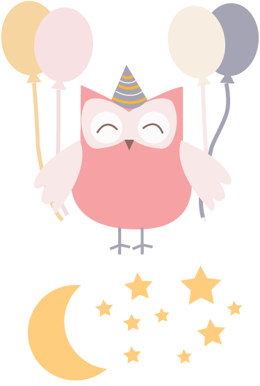 어린 이용 비닐 카펫 파티하는 올빼미 - TenStickers