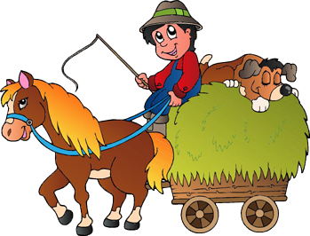 어린 이용 비닐 카펫 어린이용 말과 카트 디자인 - TenStickers