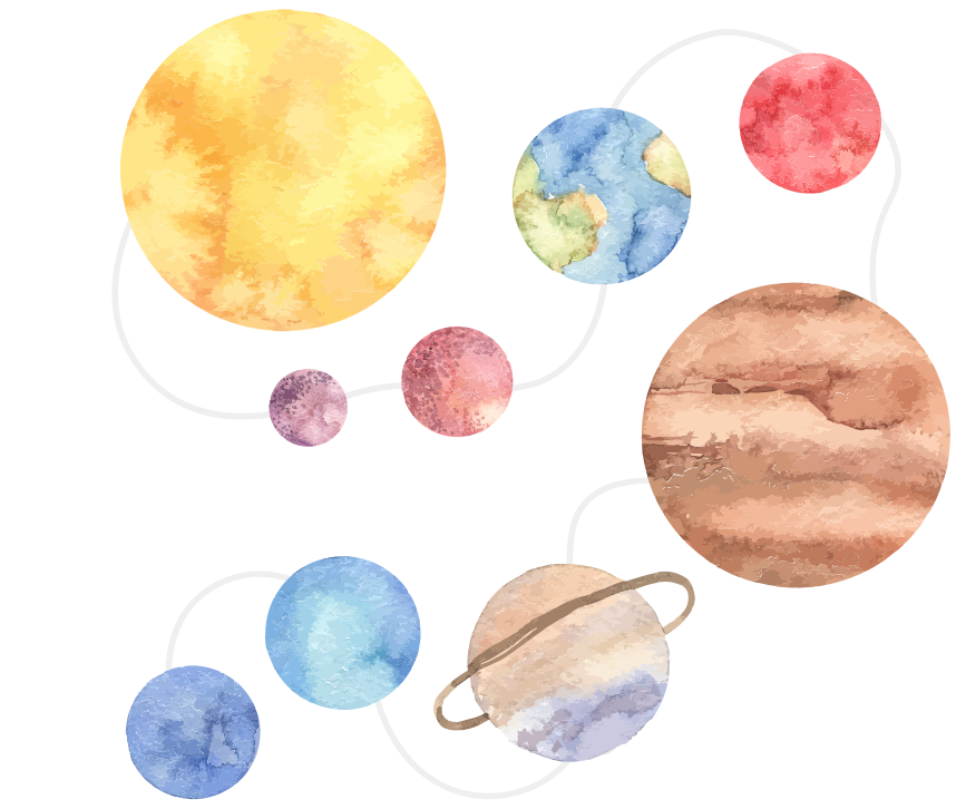 어린 이용 비닐 카펫 태양계 지도 - TenStickers