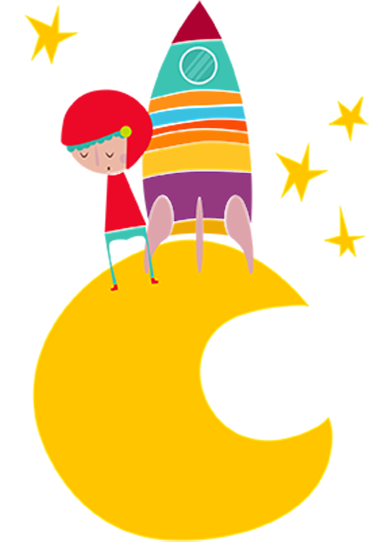 어린 이용 비닐 카펫 우주비행사와 달에서 놀기 - TenStickers