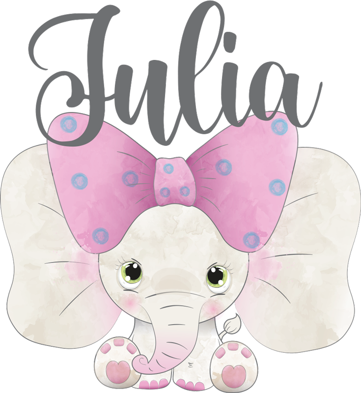 어린 이용 비닐 카펫 아기와 함께하는 코끼리와 이름 - TenStickers