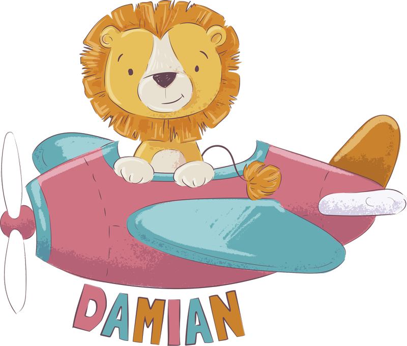 어린 이용 비닐 카펫 이름 있는 사자 - TenStickers