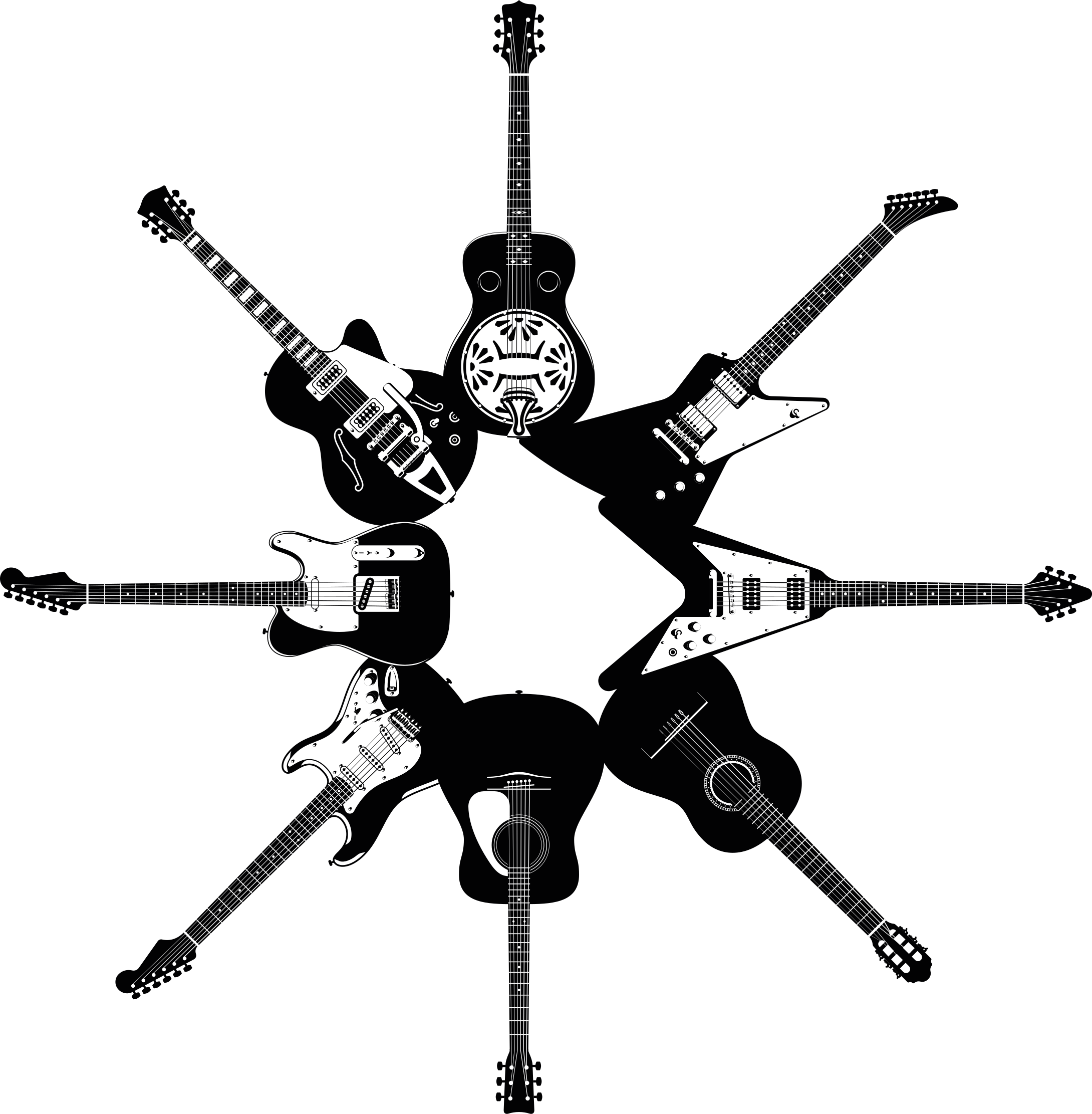 침실용 비닐 카펫 기타가 원형으로 디자인 - TenStickers