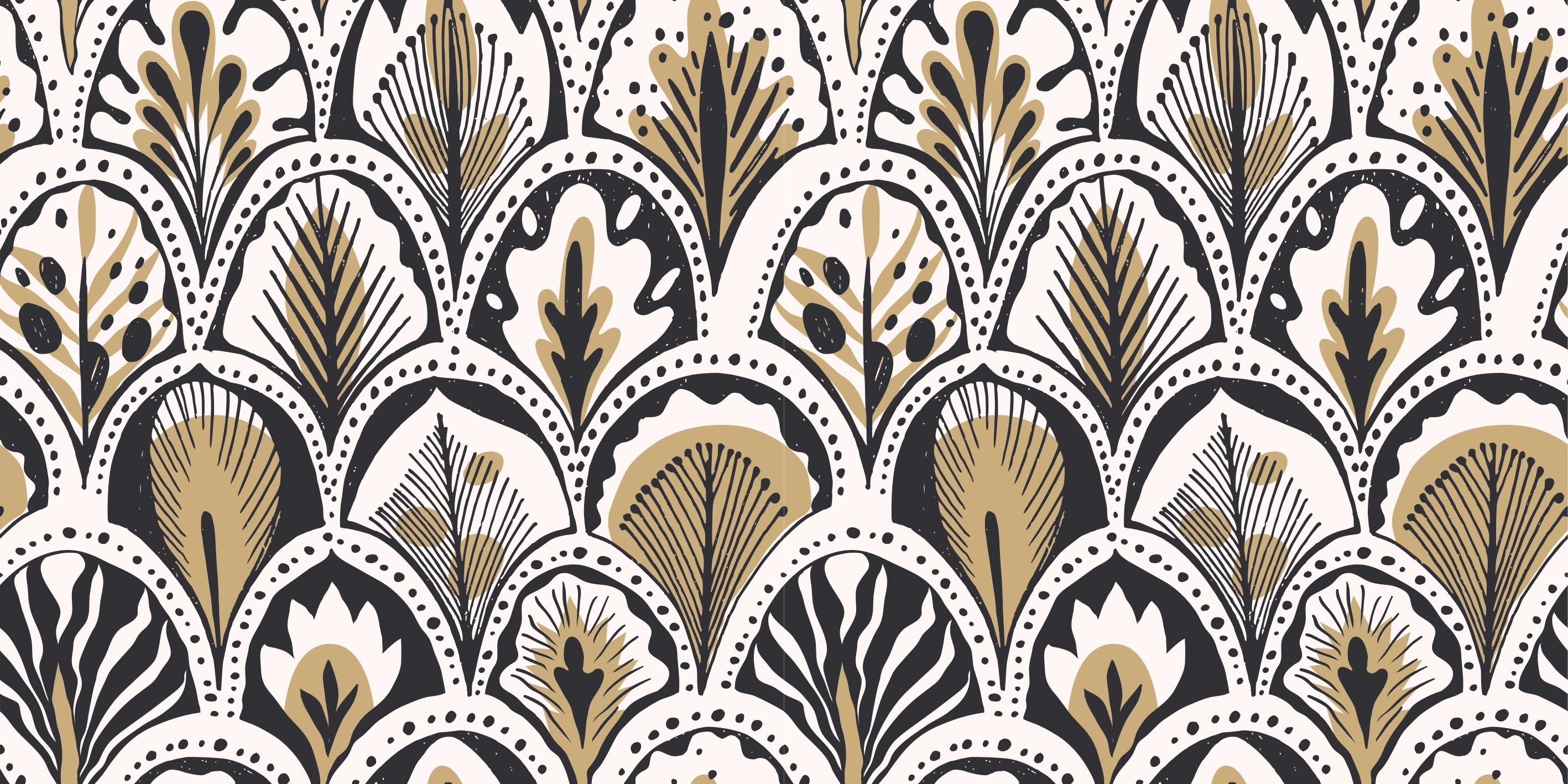 침실용 비닐 카펫 아르데코 팬 패턴 - TenStickers