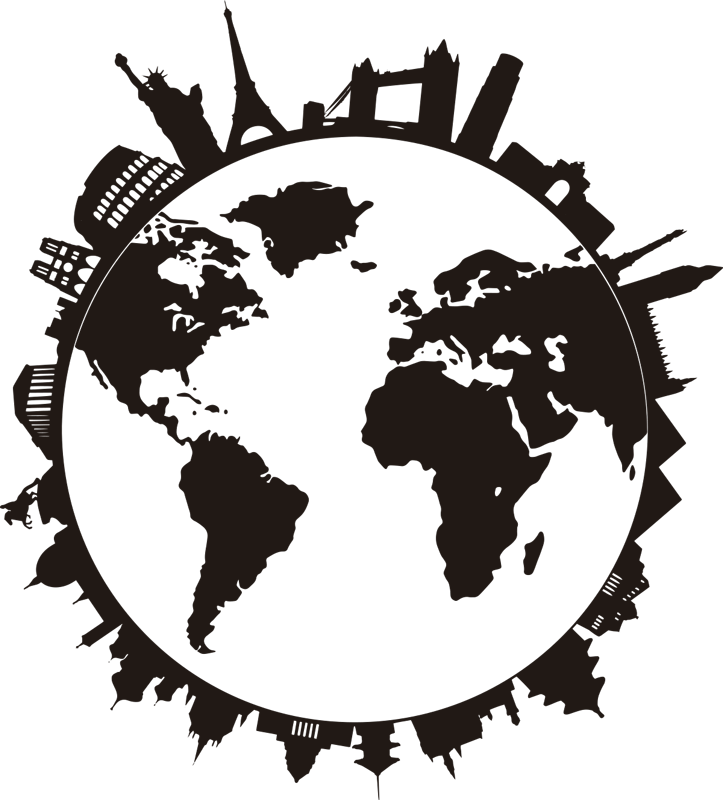 세계 지도 비닐 카펫 기념물과 함께하는 세계 지도 - TenStickers