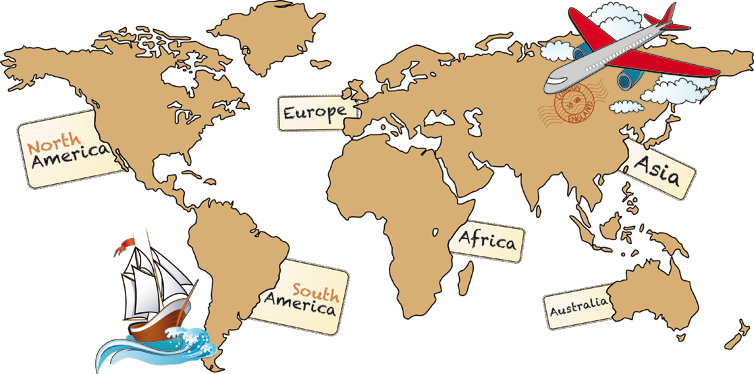 세계 지도 비닐 카펫 영어 대륙 지도 - TenStickers