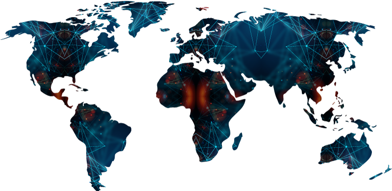 세계 지도 비닐 카펫 기하학적 세계 지도 - TenStickers
