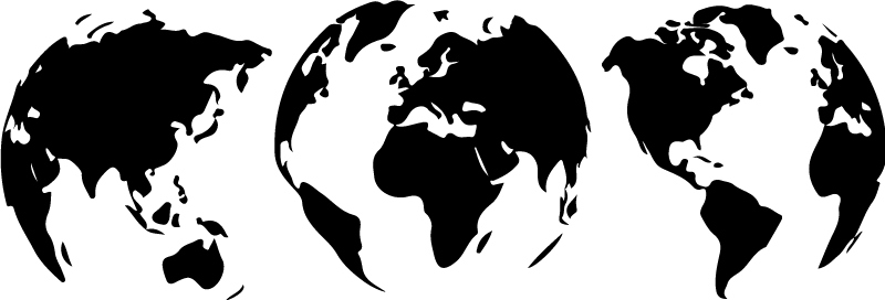 세계 지도 비닐 카펫 3대륙의 지구 지도 - TenStickers