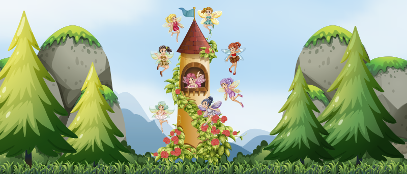 어린 이용 비닐 카펫 마법의 숲 놀이터 - TenStickers