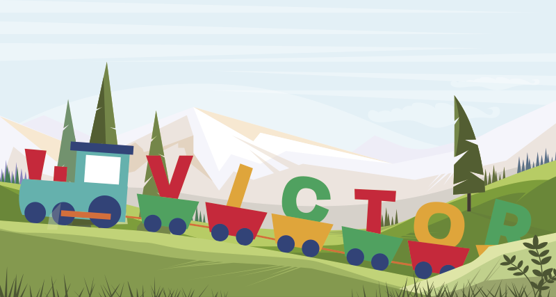 비닐 카펫 보육 맞춤형 알파벳 기차 테마 - TenStickers