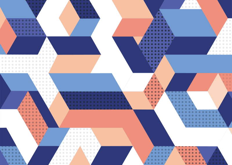 기하학적 효과 비닐 카펫 기하학적 패턴의 조화 - TenStickers