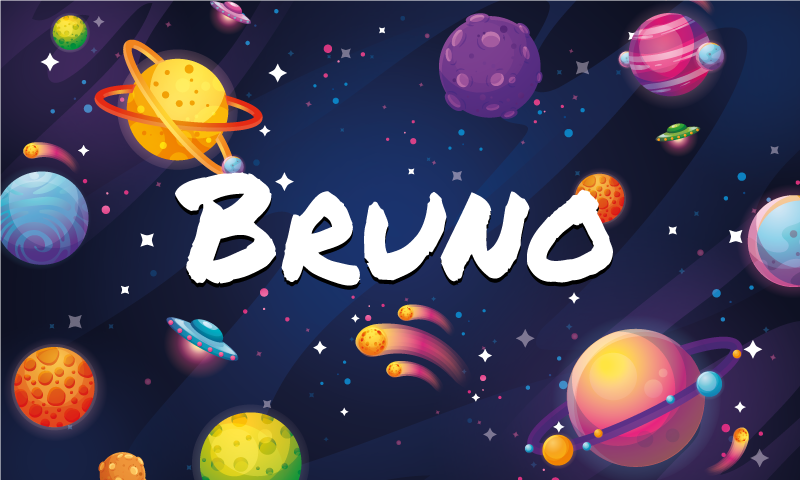 이름과 우주와 행성 비닐 깔개 - TenStickers