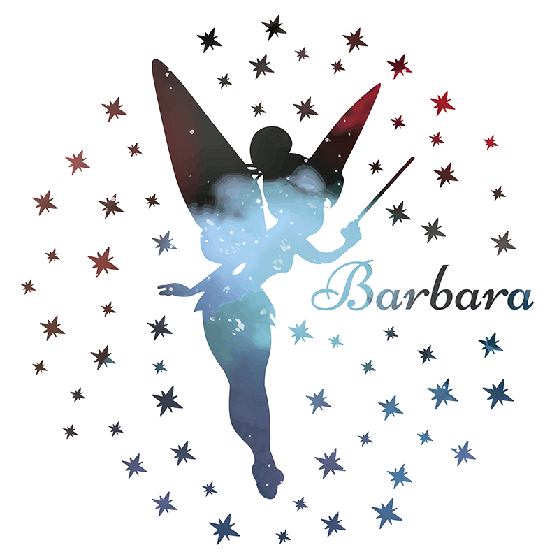 이름이있는 비닐 카펫 맞춤형 요정 실루엣 - TenStickers