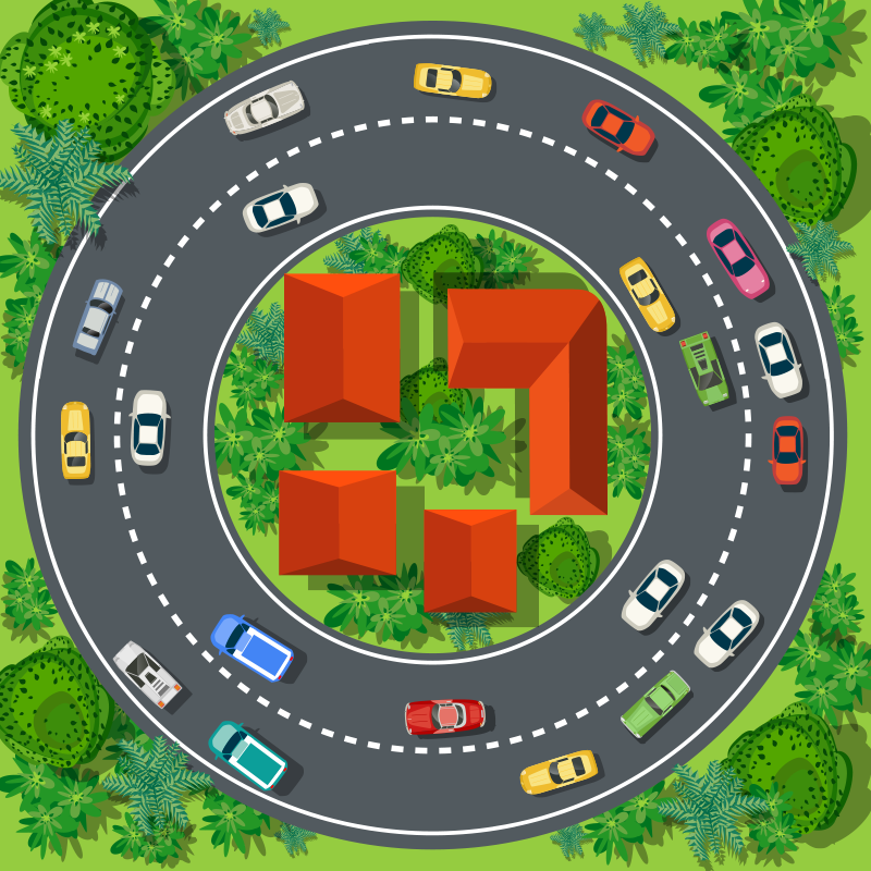 놀라운 라운드 레이스 트랙 키즈 비닐 깔개 - TenStickers