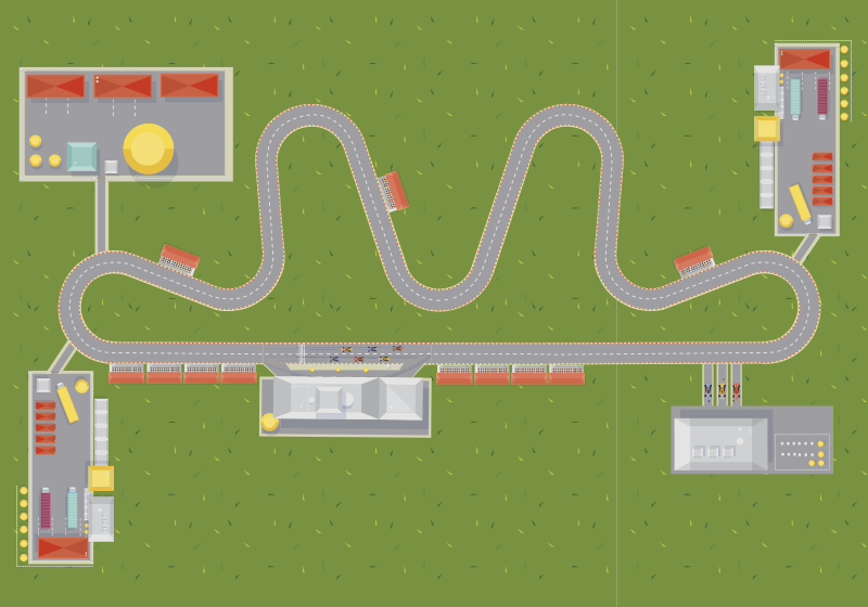 멋진 자동차 도시 트랙 비닐 깔개 - TenStickers