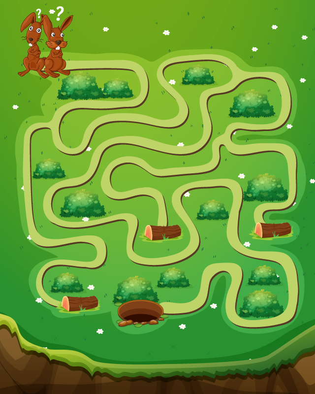 멋진 아이 미로 게임 비닐 깔개 - TenStickers