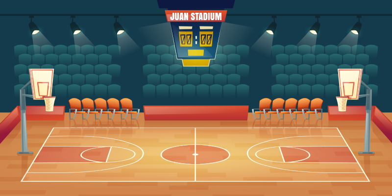 비닐 깔개 농구 코트 이름 - TenStickers