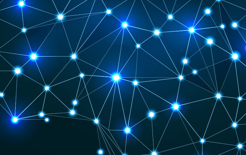 기하학적 효과 비닐 카펫 연결된 노드 - TenStickers