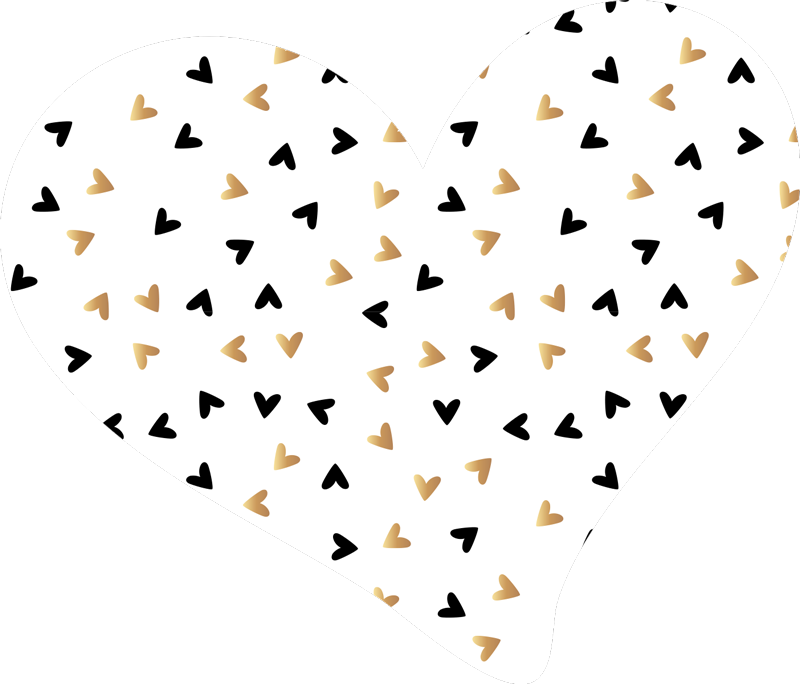 기하학적 효과 비닐 카펫 심장이 흩날리는 패턴 - TenStickers