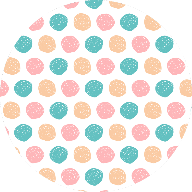 기하학적 효과 비닐 카펫 원형 패턴 - TenStickers