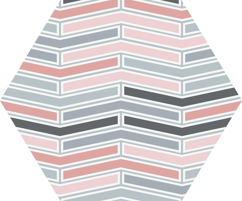 놀라운 육각형 북유럽 스타일의 비닐 깔개 - TenStickers