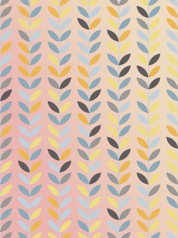 기하학적 효과 비닐 카펫 추상 잎 패턴 - TenStickers