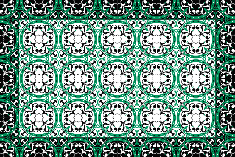 비닐 카펫 타일 효과 화려한 모자이크 - TenStickers