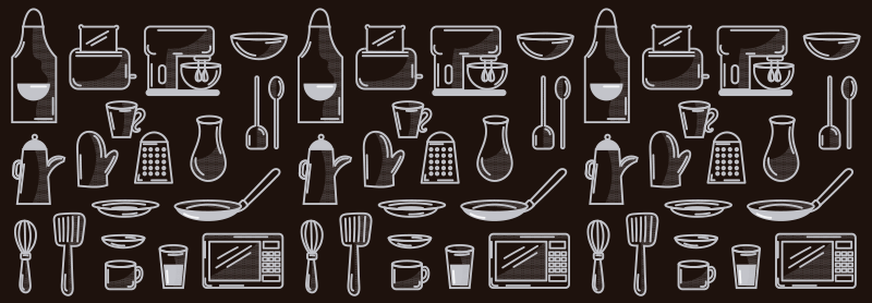 직사각형 주방 도구 현대 비닐 러그 - TenStickers