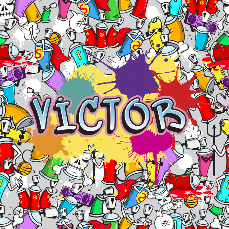 이름이있는 비닐 카펫 맞춤형 그래피티 스타일 - TenStickers