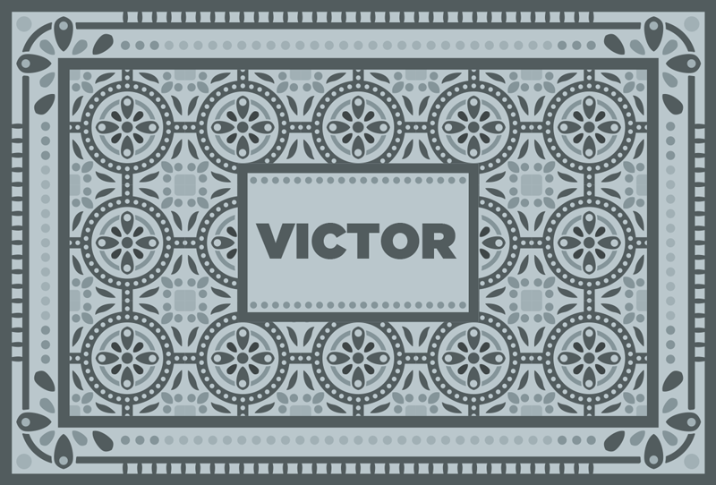 이름을 가진 회색 시멘트 비닐 깔개 - TenStickers