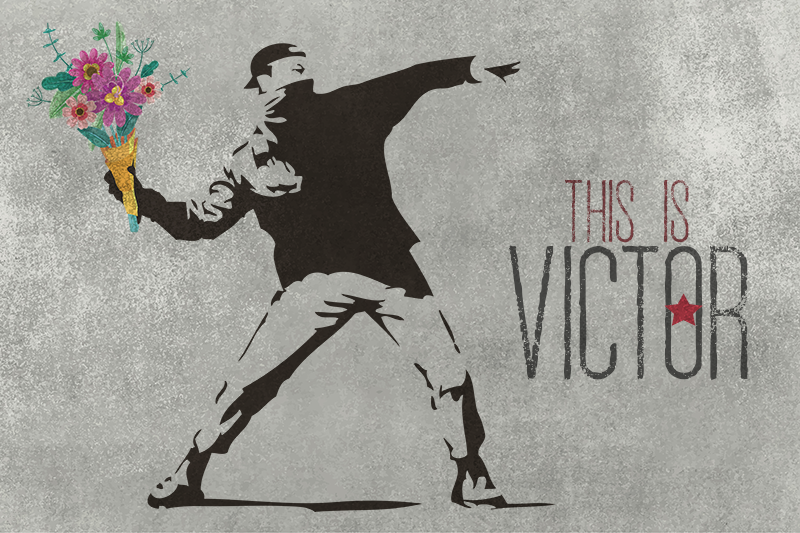 이름이있는 비닐 카펫 맞춤 꽃다발 - TenStickers