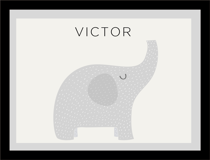이름이있는 비닐 카펫 맞춤형 코끼리 - TenStickers